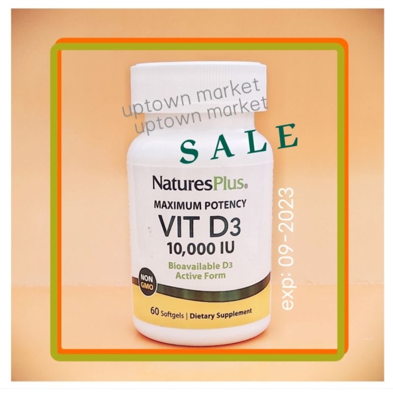 Nature's Plus Vitamin D3 10000iu 60 softgels ORI USA