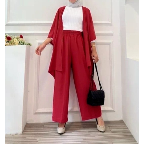 ONE SET OUTER DAN CELANA KULOT WANITA KEKINIAN