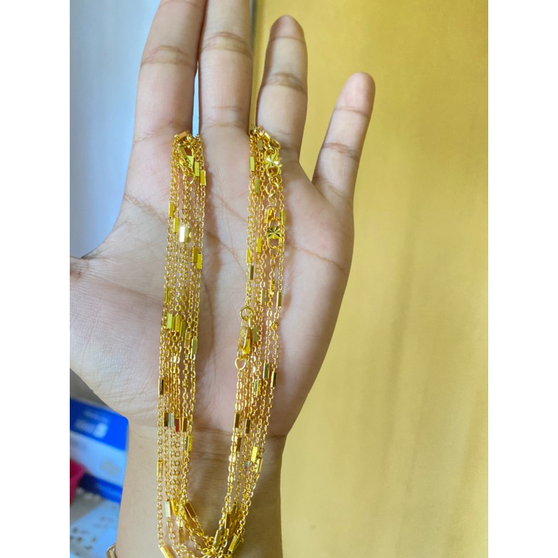 Kalung Medan balok Halus Warna 24k / 45 cm