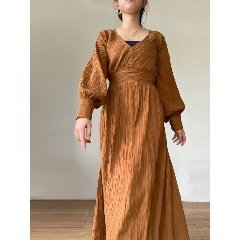 Zéa - Lady - Dress Korea Polos Vintage Crincle Maxi