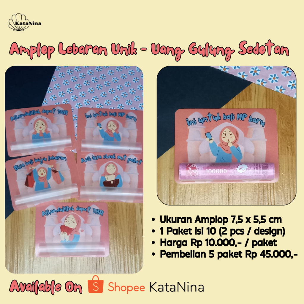 

Amplop Lebaran Unik - Uang Gulung Sedotan