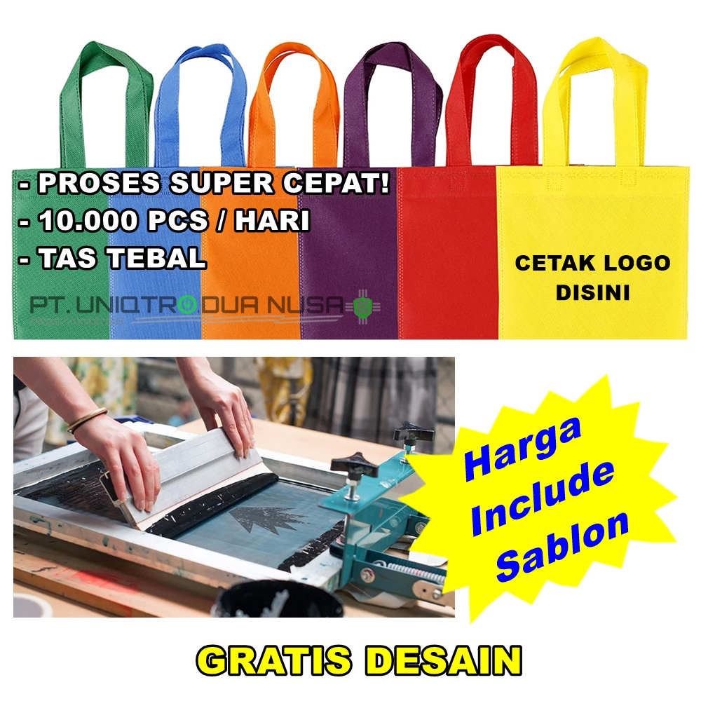 

Tas Spunbond Tenteng + Sablon Custom Berbagai Ukuran