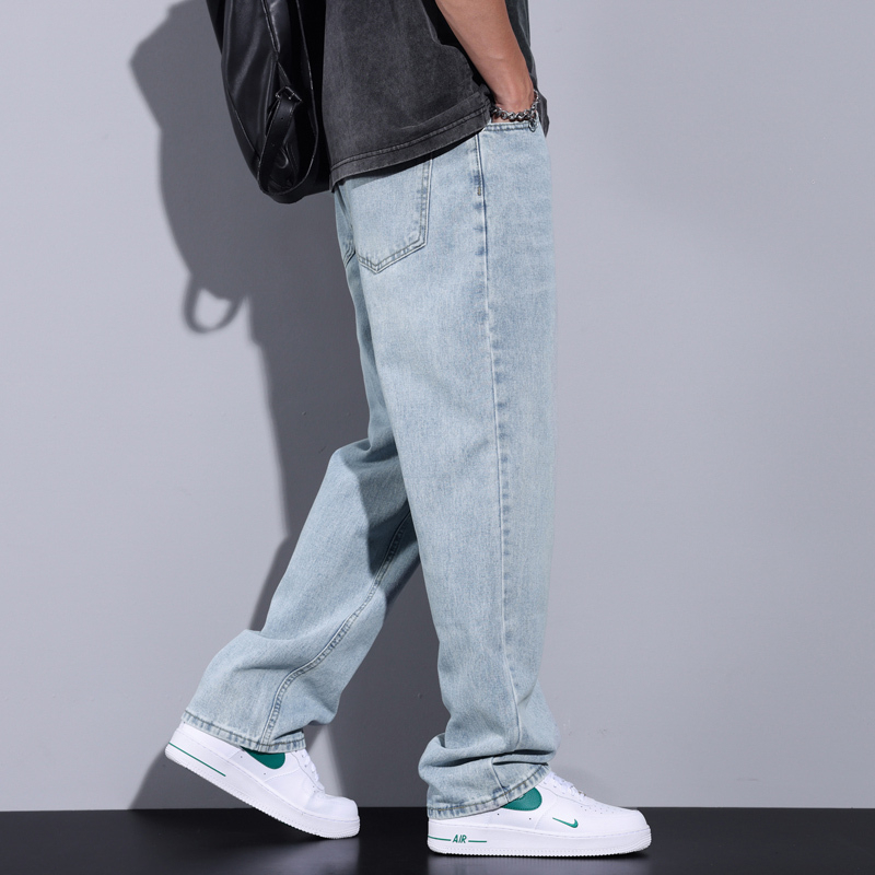 【hiphop】Baggy pants celana jeans pria standar straight loose jeans celana kulot jeans oversize pria longgar dewasa korean style jumbo