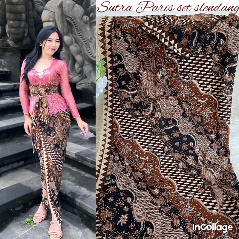 KAMEN SET SELENDANG BATIK SUTRA PARIS ORIGINAL PREMIUM | KAIN BATIK PREMIUM