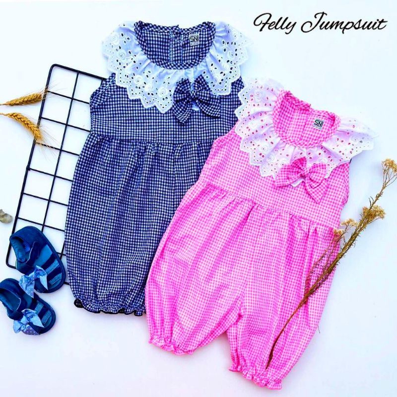 Jumper bayi 0-12 bulan / Jumper pendek bayi / jumper lucu jumpsuit bayi FELLY JUMPSUIT hellokitty / BAJU JUMPSUIT BAYI LUCU SNI / KADO LAHIRAN HAMPERS BABY GIRL