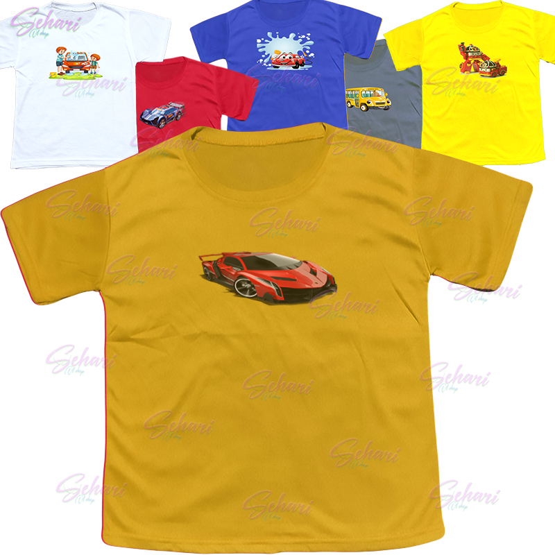 4 pcs Kaos anak anak 2-10 tahun motif mobil baca diskripsi sebelum beli