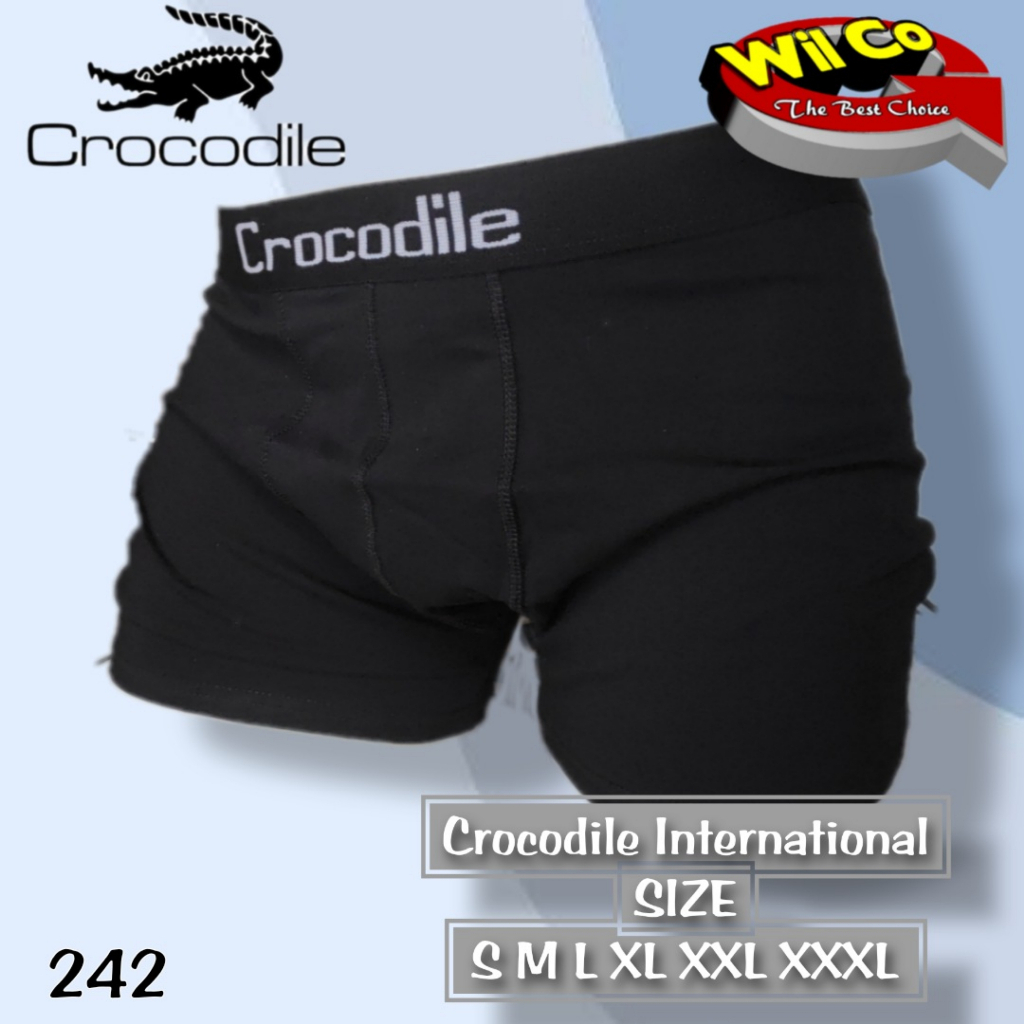 K242D - (DIJUAL PER 1 BOX ISI 2 Pcs) CELANA DALAM BOXER PRIA CROCODILE SIZE S - 3XL