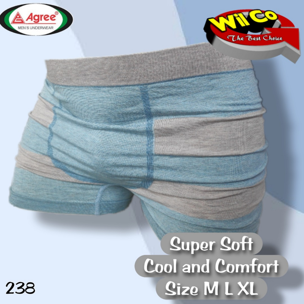 K238 - [Harga Per 1 Potong] CELANA DALAM [BOXER] PRIA AGREE SIZE M - XL