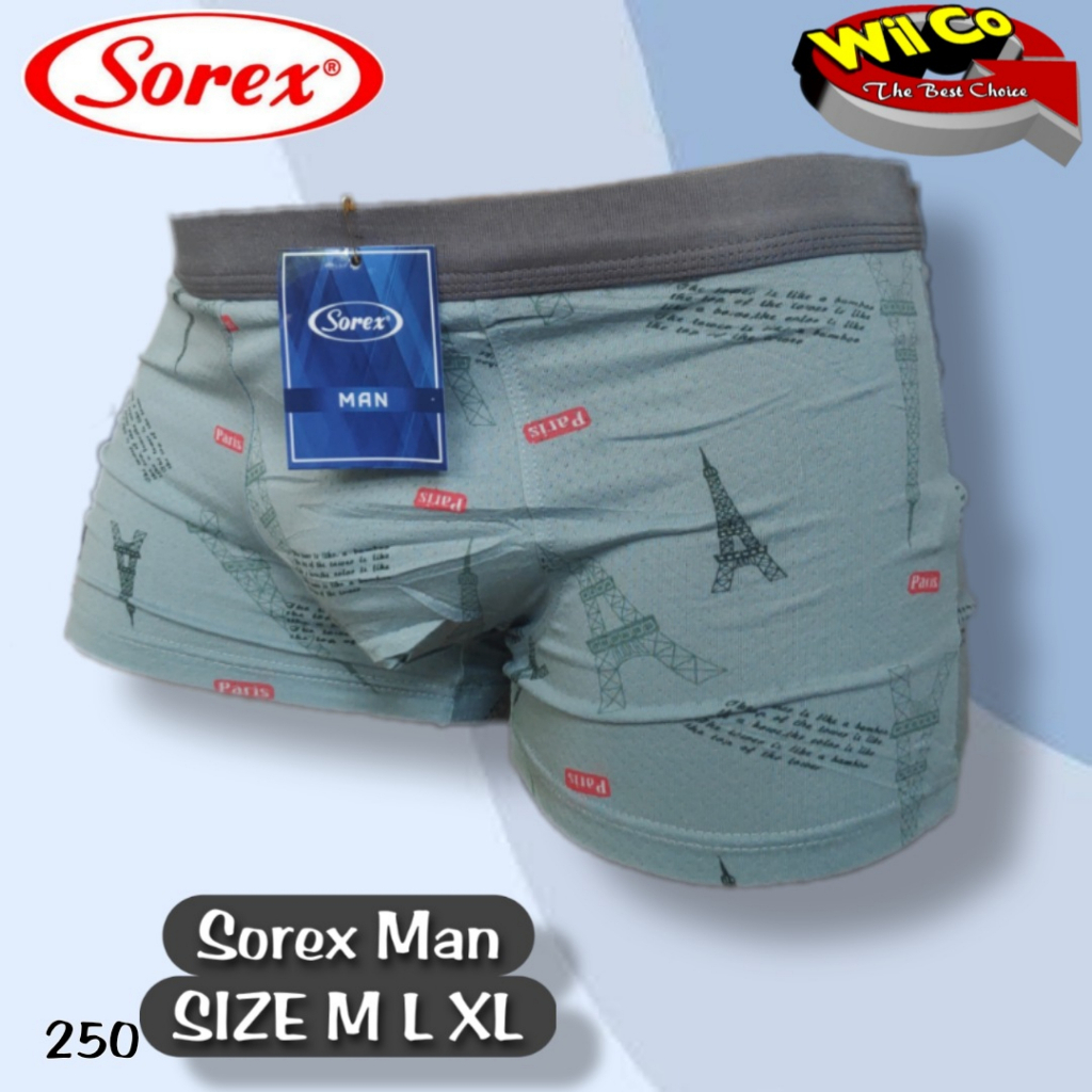 K250D - (DIJUAL PER 2 Pcs) CELANA DALAM BOXER PRIA SOREX DENGAN GAYA MODERN SIZE M - XL