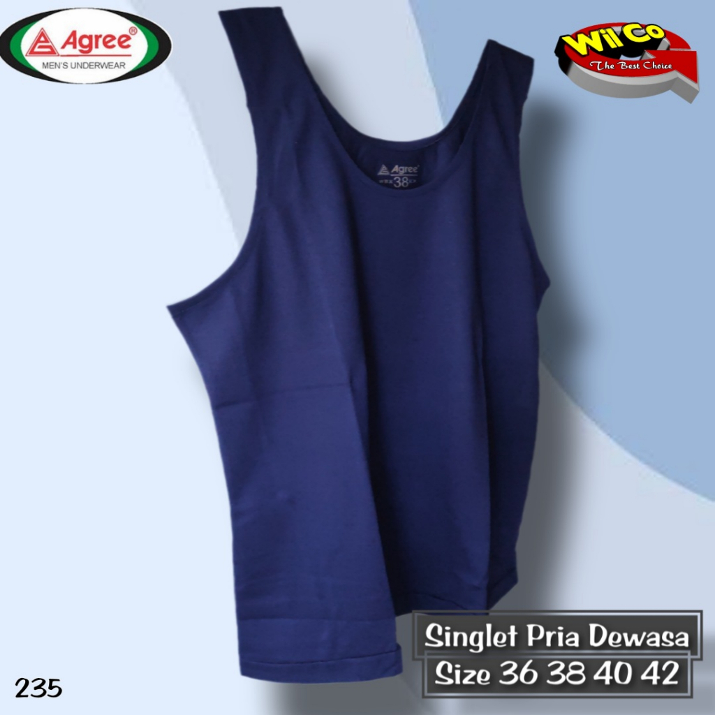 K235 - KAOS DALAM SINGLET PRIA DEWASA PAKAIAN DALAM PRIA AGREE SIZE 34 -42 HARGA PER 1 PCS