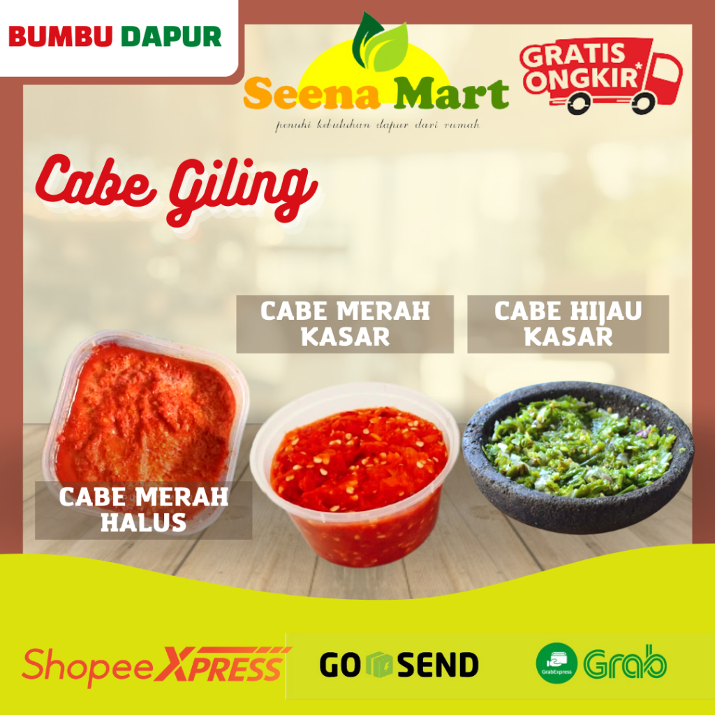 Bumbu Giling Cabe Giling Cabe Merah Cabe Hijau Giling Halus Giling Kasar