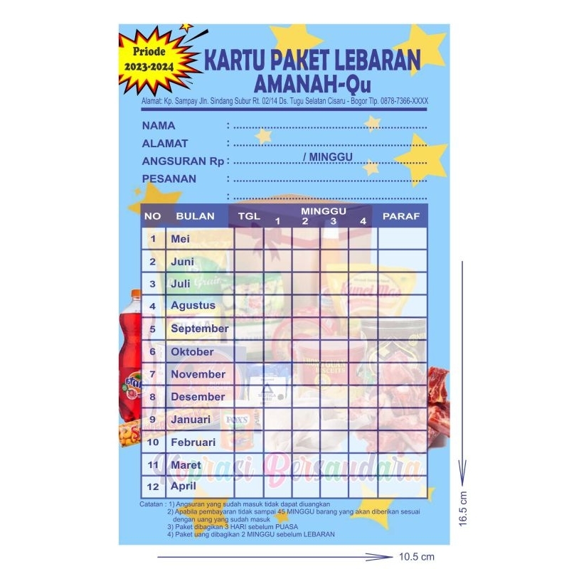 

KARTU PAKET LEBARAN MINGGUAN CUSTOM FULL COLOUR