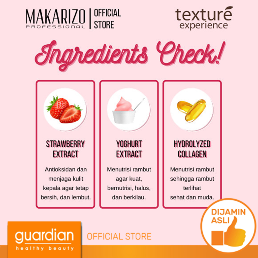 MAKARIZO PROFESSIONAL Texture Experience Creambath Strawberry Yoghurt Sachet 60ml