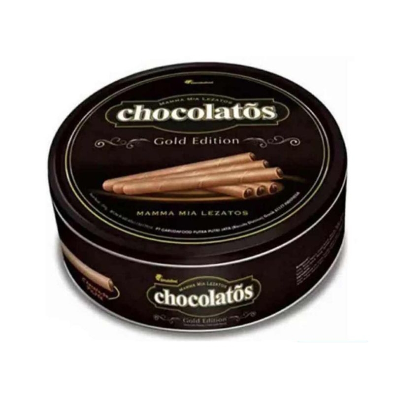 Gerry Wafer roll coklat Chocolatos Dark 190gram Roti kaleng
