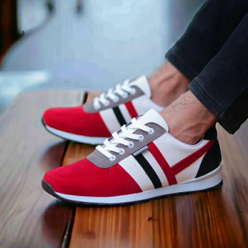 AKAZA Sepatu Pria Original Sneakers Casual Sporty Multi Color Suede Leather