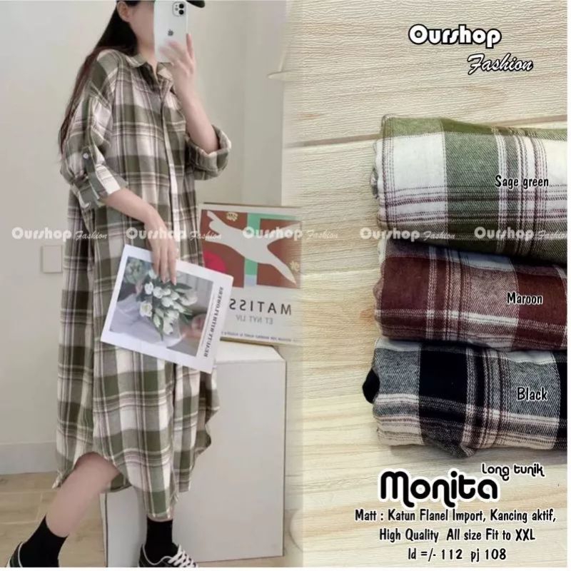 JIEHAN LONGDRES TUNIK OVESIZE FLANEL PREMIUM//ATASAN WANITA