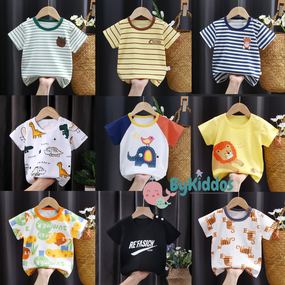 ByKiddos - Atasan Kaos Anak Laki-Laki Lengan Pendek Import / Kaos Distro Anak / Baju Bayi Impor 0-4 Tahun