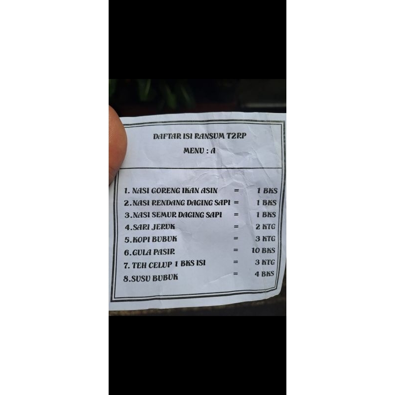 PROMO.RANSUM MAKANAN TNI.RANSUM T2RP.MAKANAN SIAP SAJI T2RP EXP NOPEMBER