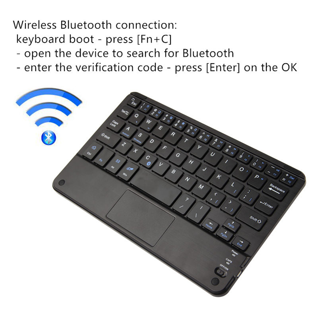 Keyboard Wireless Bluetooth 8 Inch with Touchpad - WD20 - Black