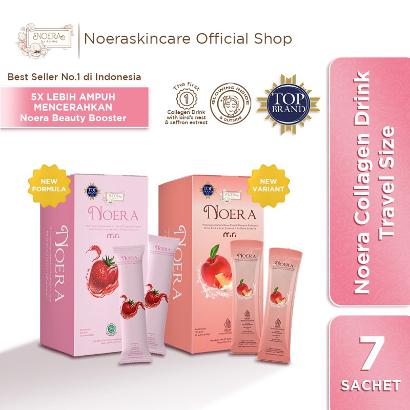 Noera Collagen Drink Mini - Travel Size | Minuman Pencerah Kulit with L-Glutathione | Collagen Beauty Drink