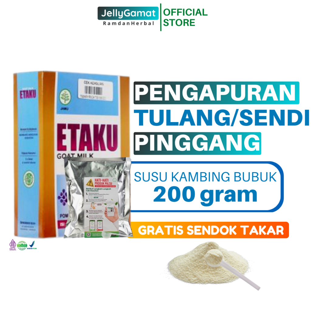 

Obat Pengapuran Tulang Pinggang Radang Sendi Nyeri Pinggang Sakit Pinggang Susu Kambing Bubuk Etawa Etaku Goat milk