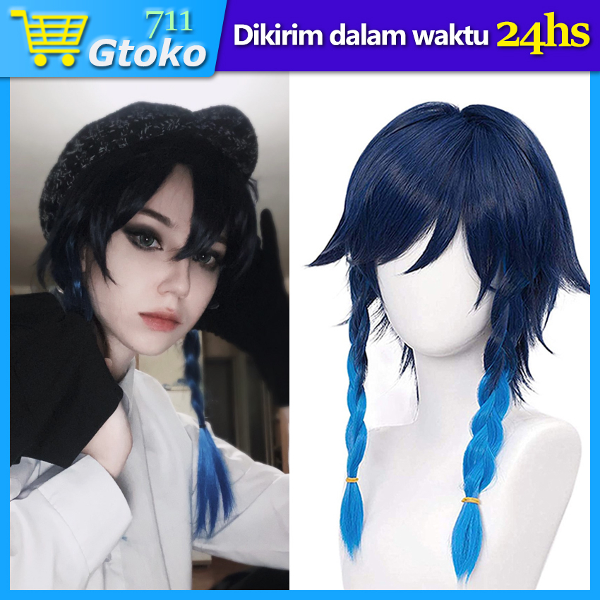 Venti Genshin Impact Cosplay Wig Rambut Palsu