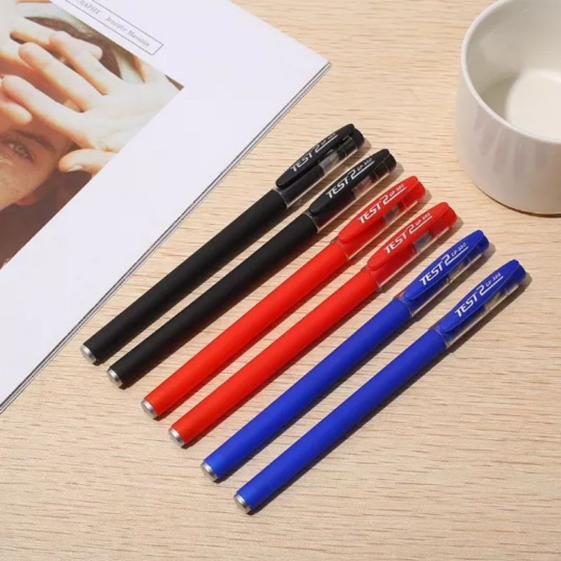 

J019 Pulpen Gel 0.5 mm Pena Bolpoint Alat Tulis Warna Merah Biru Hitam