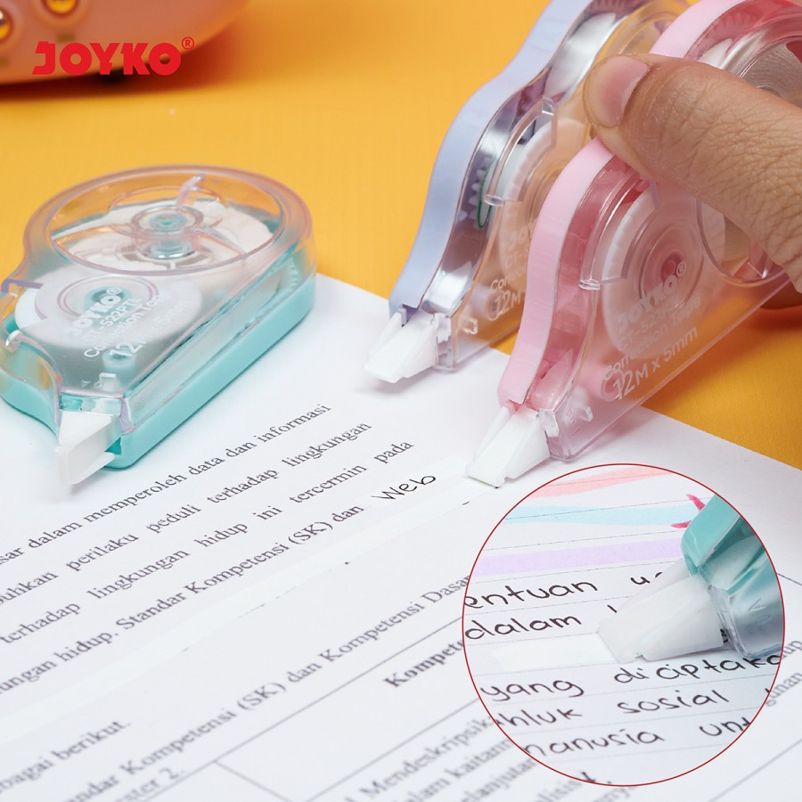 Correction Tape / Tip Ex Kertas Joyko CT-522PTL / CT-522 PTL / Pastel Color