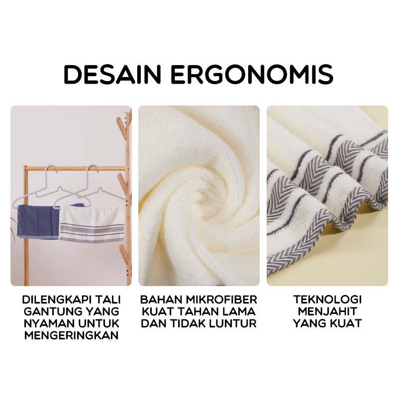 Samono Handuk Katun Mandi Keramas Microfiber Daya Serap Tinggi BBS905