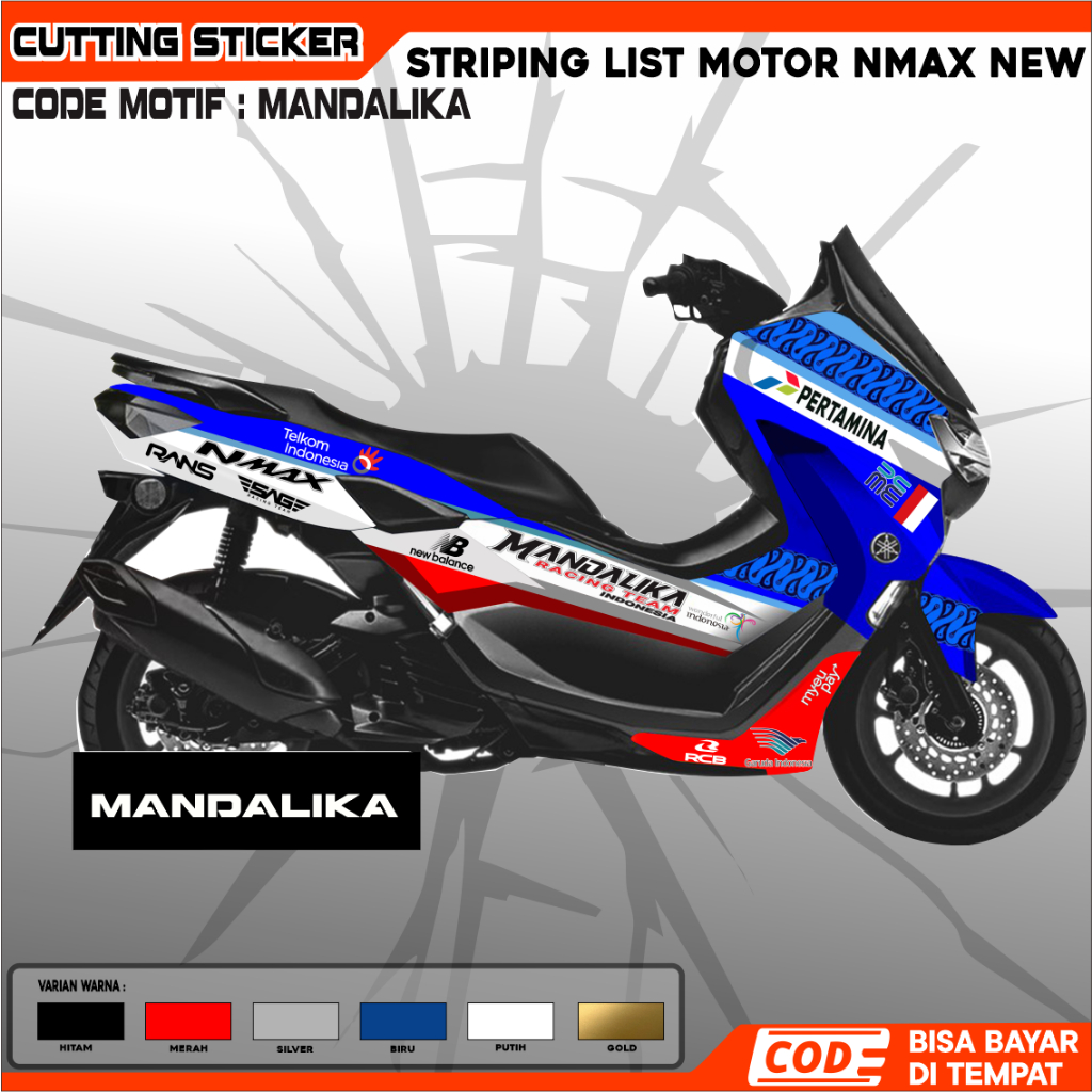 DECAL FULL BODY NMAX MOTIF MANDALIKA DECAL MANDALIKA MOTOR YAMAHA NMAX NEW