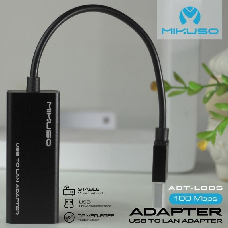 Mikuso ADT-L005 USB To LAN Adapter 100mb/s Nisuta ADT-L005 Pro - ADT-L005 PRO Original Mikuso