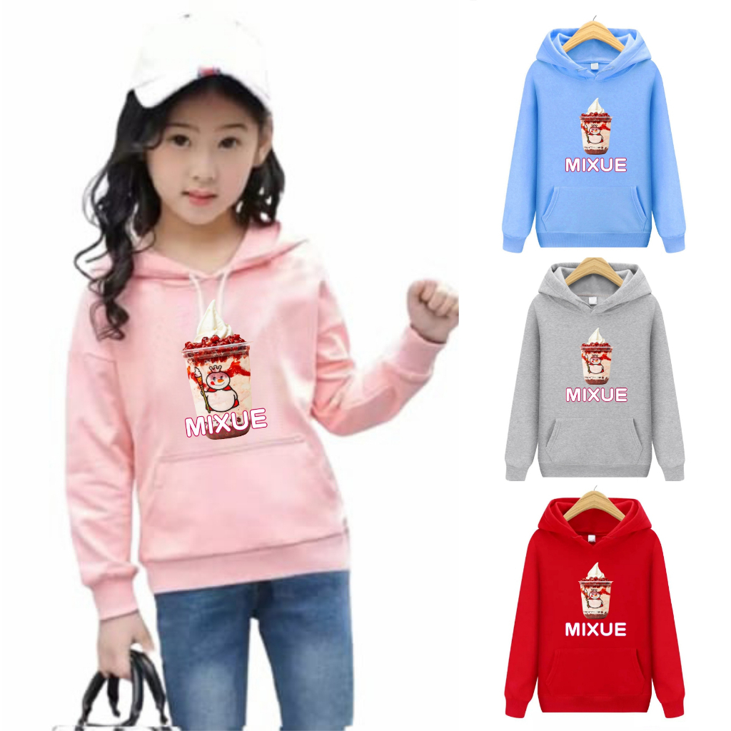 FenishaStore MIXUE ICE CREAM Viral Sweater Hoodie Anak-Anak Usia 4-13+Tahun  bisa Bayar Ditempat COD