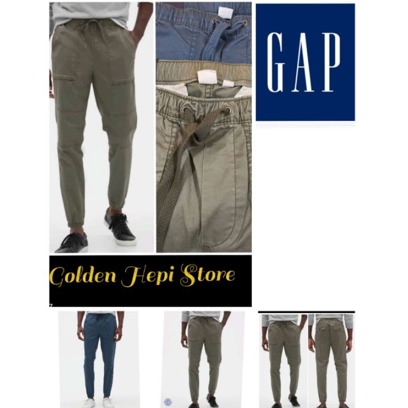 Celana Jogger Pria GAP Slim Canvas Original Branded