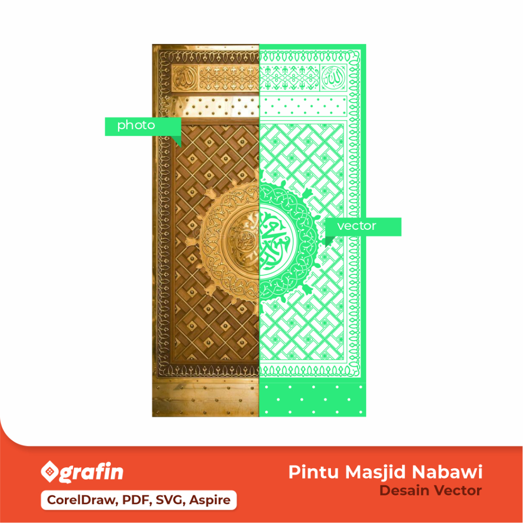 Desain Vector Pintu Masjid Nabawi