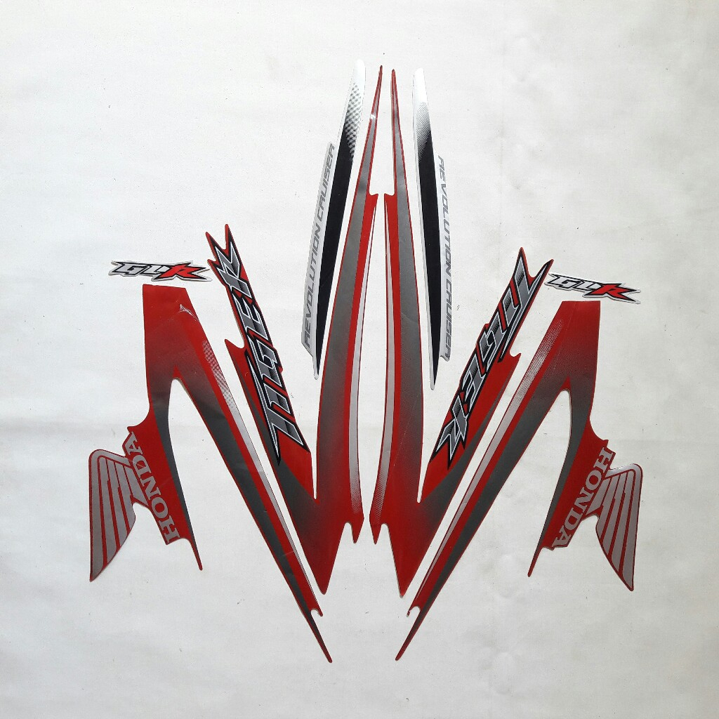 sticker striping body motor Honda tiger revo 2009 merah