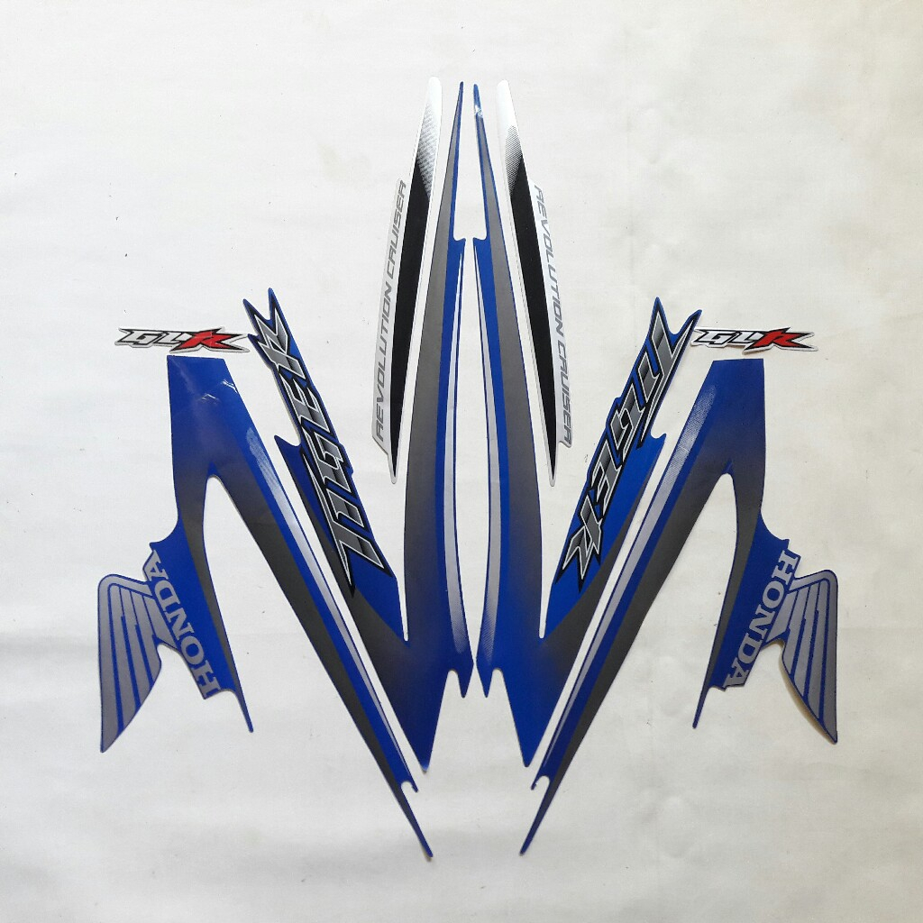 sticker striping body motor Honda tiger revo 2009 biru