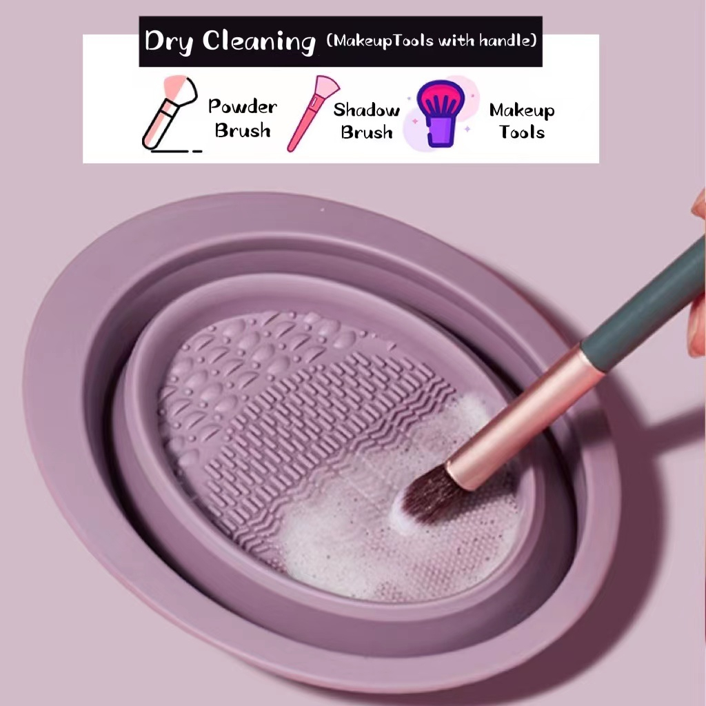 MAANGE Makeup Brush Cleaning Bowl Cleaning Pad Premium Powder Puff Beauty tool Silicone Scrubbing Plate Foldable Multipurpose Good-looking1342