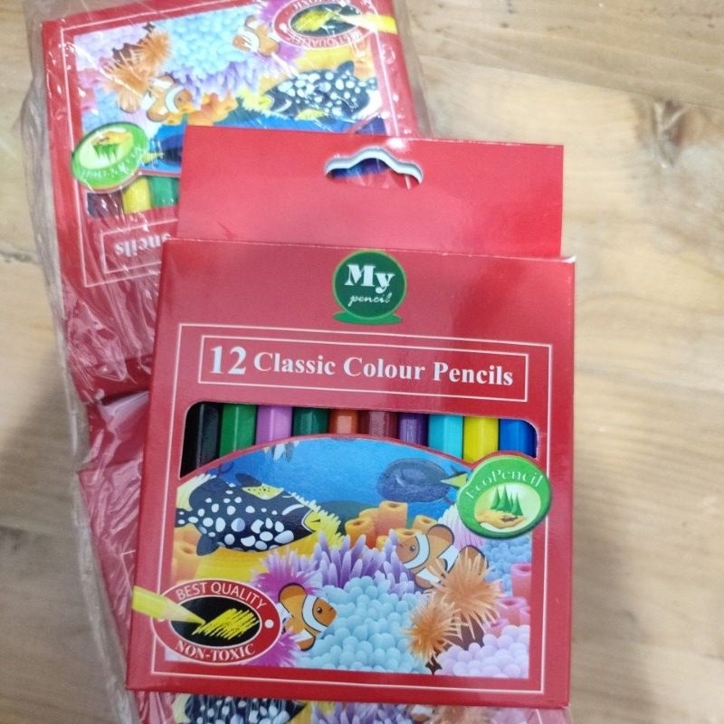 [PW] Pensil Warna Mini Anak 12 Warna - Pensil Gambar Pendek - Classic Colour Pencils