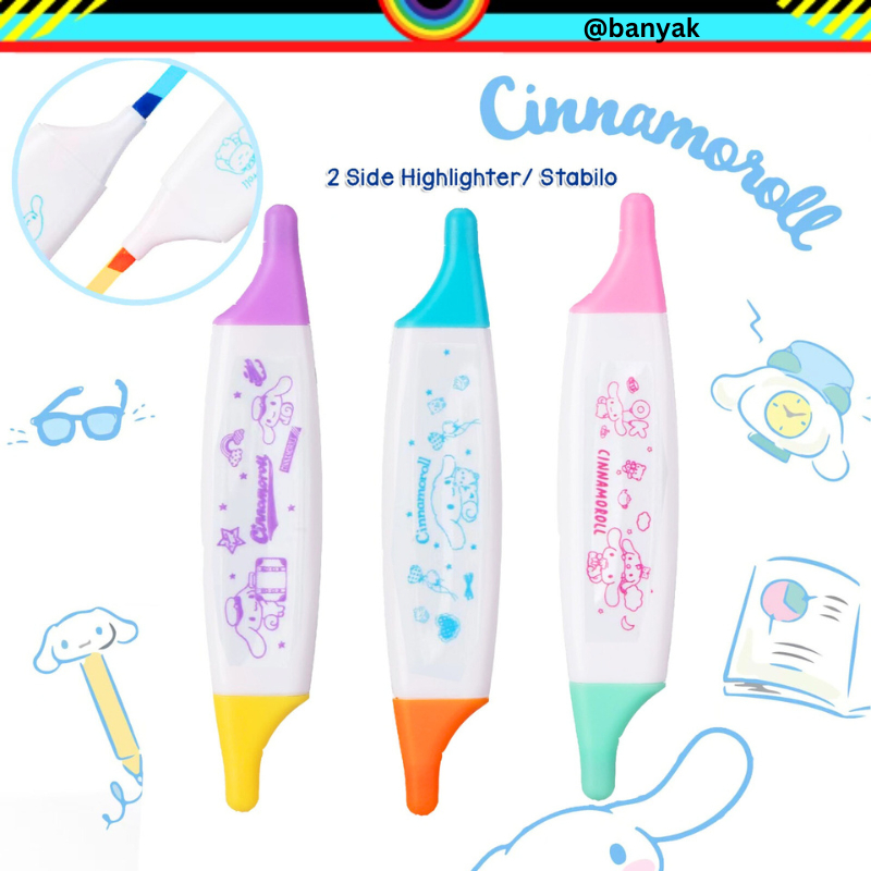 STABBILO CINAMOROL HIGHLIGHTER SANRIO CINAMOROL SPIDOL WARNA STABILO WARNA PULPEN JURNAL SPIDOL WARNA @banyak