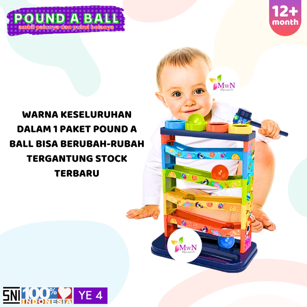 MWN Mainan Edukasi Anak Pound A Ball YE4