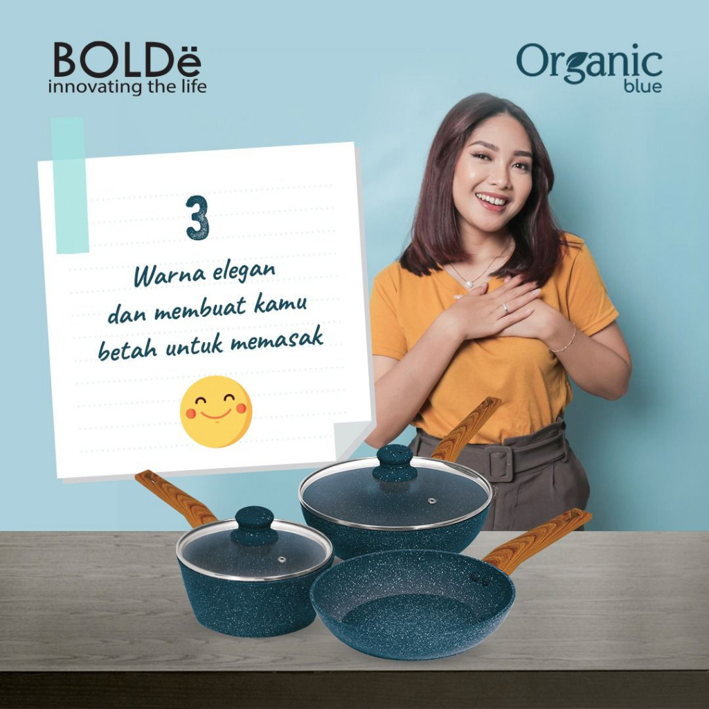 ORGANIC BLUE Cookware 5 pcs set