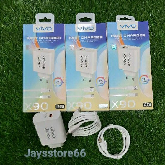 New Charger VIVO X90 120W Fash Charging Super Vooc Micro Usb &amp; Type C