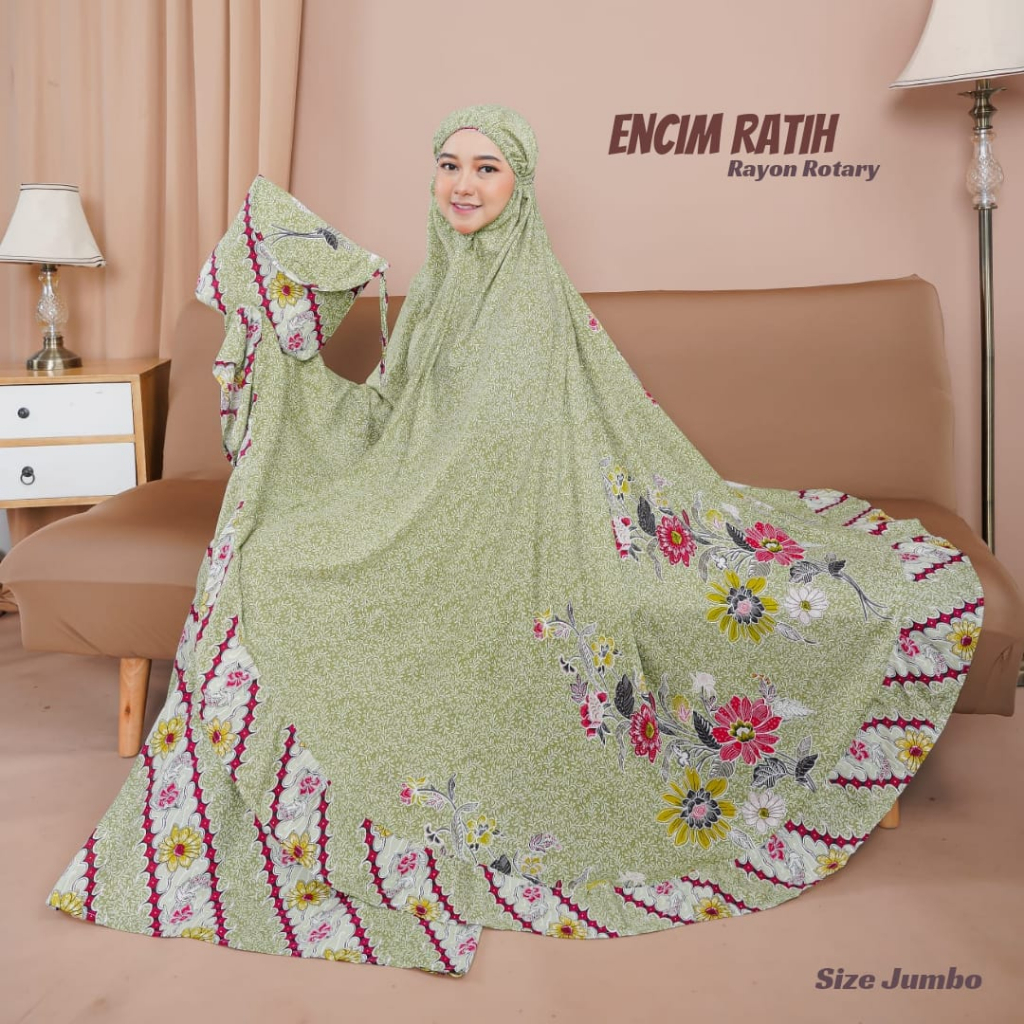 MUKENA BATIK ENCIM RATIH RAYON ROTARY JUMBO SIZE