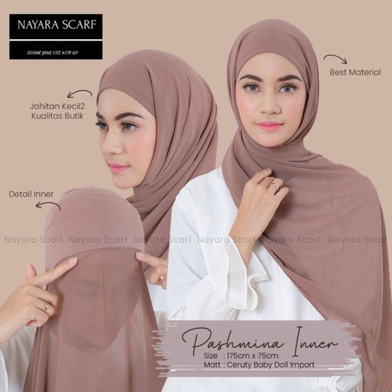 Nayara Scarf Pashmina Inner Instant Hijab / Ceruty Babydoll