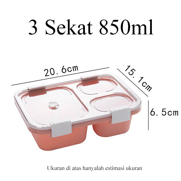 [1KG 4PCS] Babyland Kotak Makan 4 Grid Dengan Dengan Kotak Sup Dan Sendok Gratis lunch box 1250ml BPA Free VS