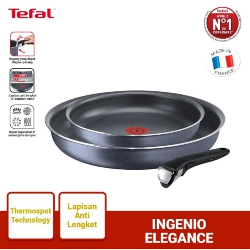 LIMITED PROMO !! TEFAL Ingenio Elegance Set 3 Pcs Wajan Panci Anti Lengket Ori