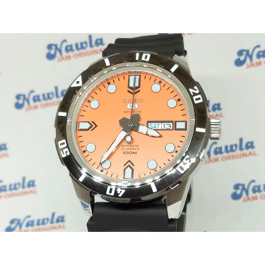 Seiko 5 Sports SRP675K1 Orange Dial - Jam Tangan Pria SRP675