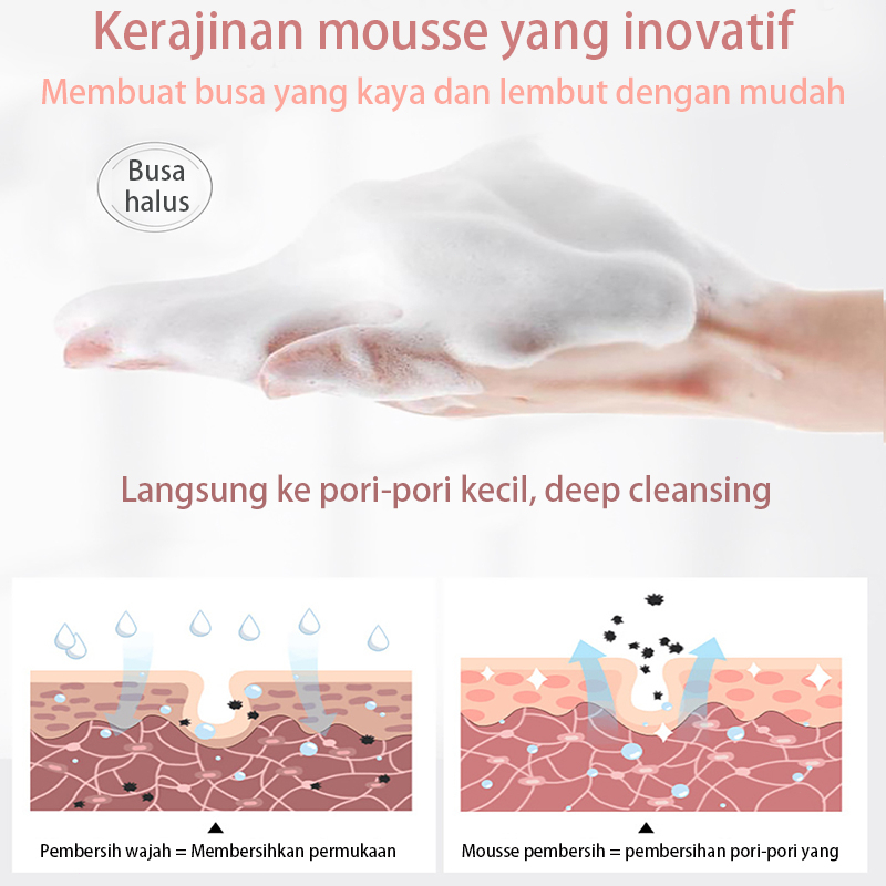 Cleansing mousse pembersih Pemutih wajah pembersih Whitening facial cleanser 150ML Amino Acid Ultra Gentle Cleansing Mousse Memutihkan/Melembabkan/Mencerahkan kulit/Mengelupas/Memperbaiki warna kulit