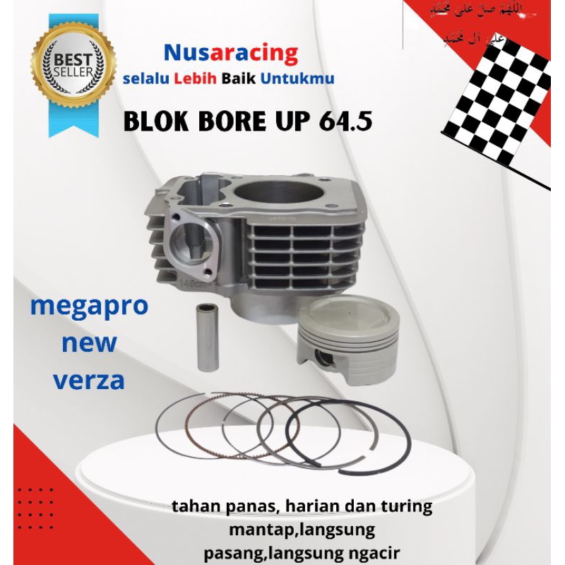 Blok Seher Bore Up Verza Megapro New, CRF Diameter 64.5 Super Speed Racing Thailand