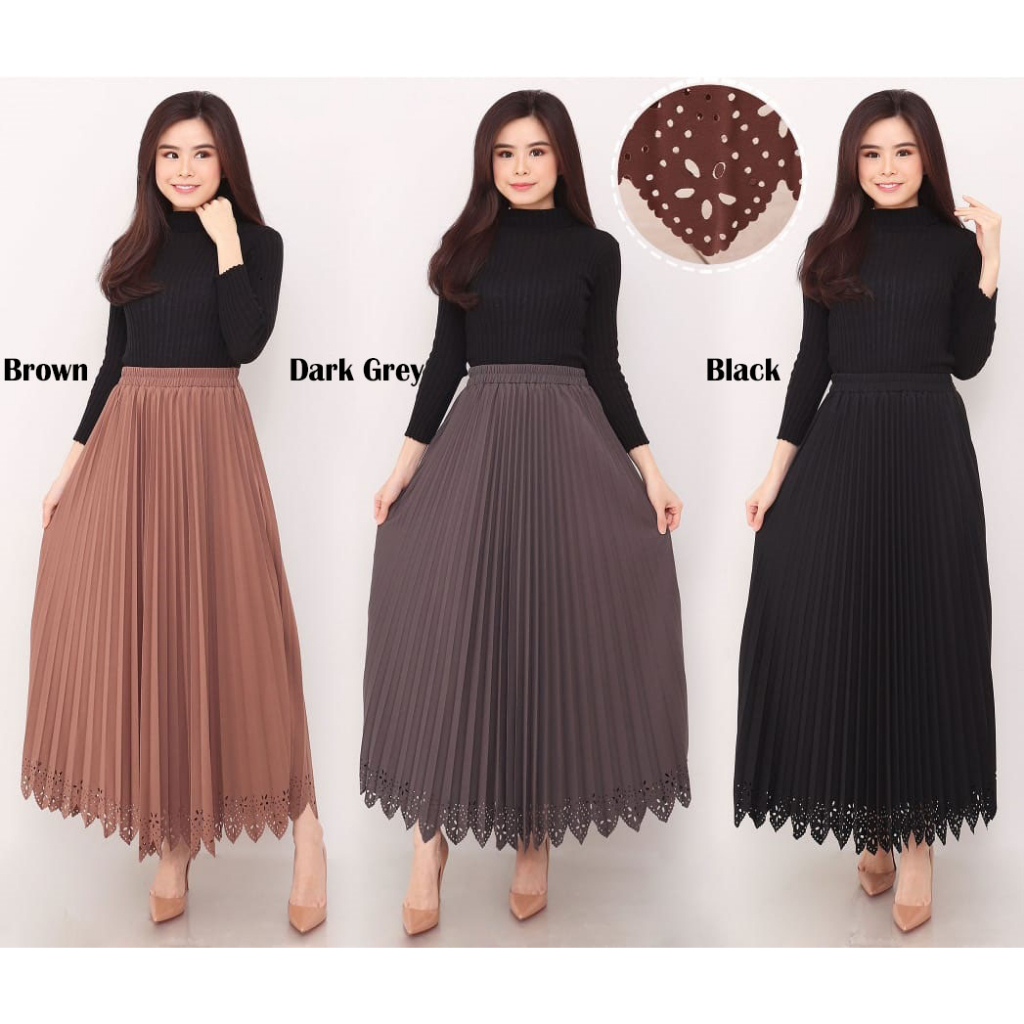 Rok Plisket - Rok Cut Motif Laser Mrs4